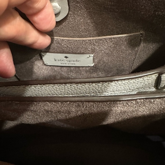 - NWT Kate Spade Soft Taupe Grey Pebbled Leather Triple Compartment Talia Satcel - Picture 9 of 13